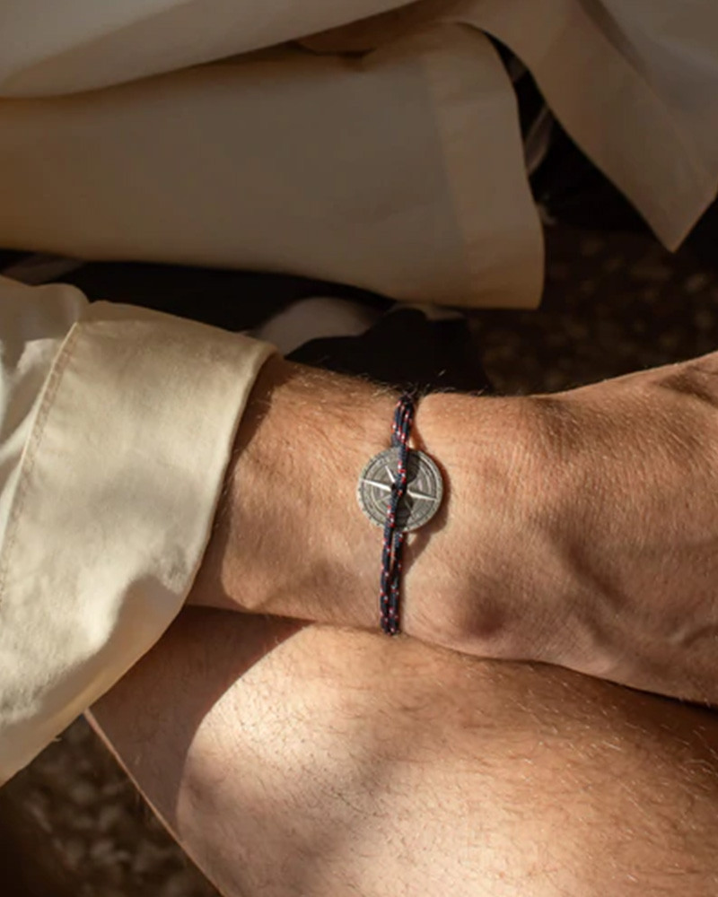 Bracelet Rose des Vents en Argent Vieilli - Le Vent à la Française