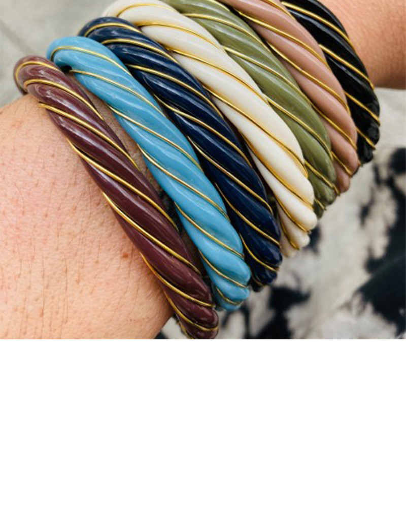 Bracelet résine plaqué or Torsade - LA2l Bracelet résine plaqué or Torsade - LA2l