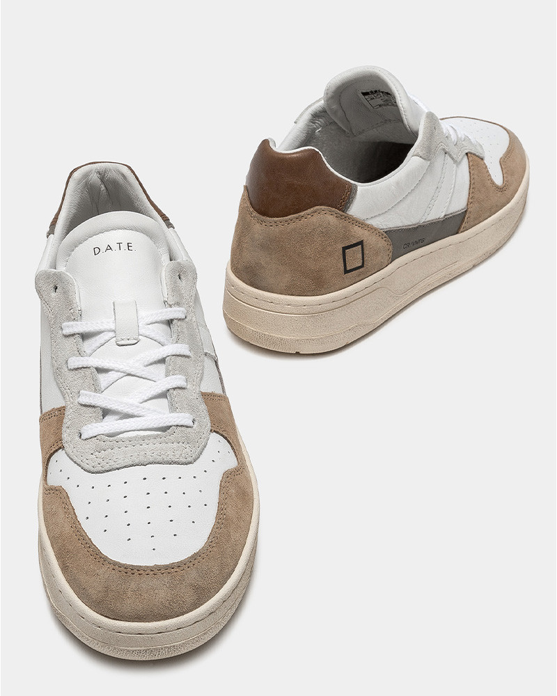 Sneakers homme Court 2.0 Vintage Calf White-Mud - D.A.T.E.