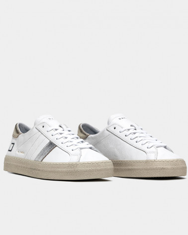 Sneakers femme Hill Low Calf White-Platinum - D.A.T.E.