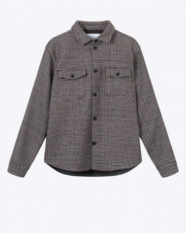 Surchemise Lennon Houndstooth Wool Hybrid Shirt - Les Deux