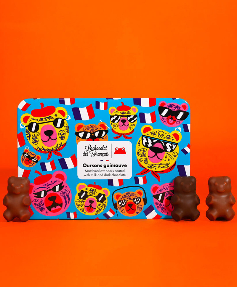 Boîte de 12 oursons guimauve Bio - Le chocolat des Français
