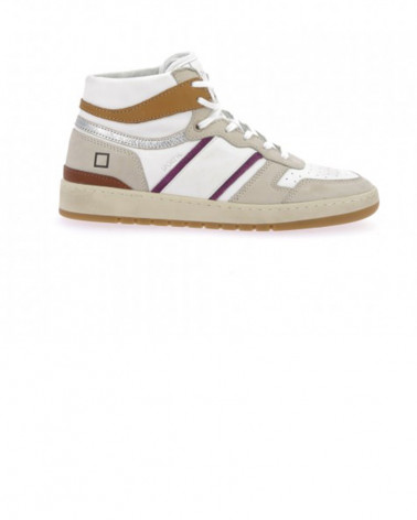 Baskets Femme Sport High Pop White-Beige W8B - D.A.T.E.