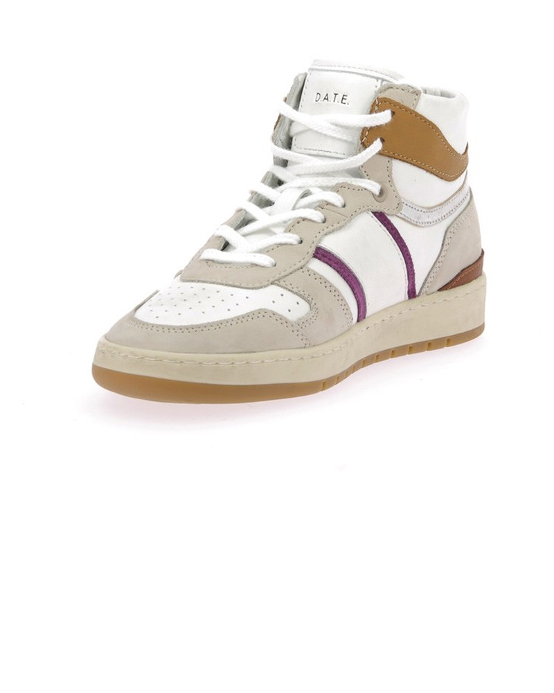 Baskets Femme Sport High Pop White-Beige W8B - D.A.T.E.