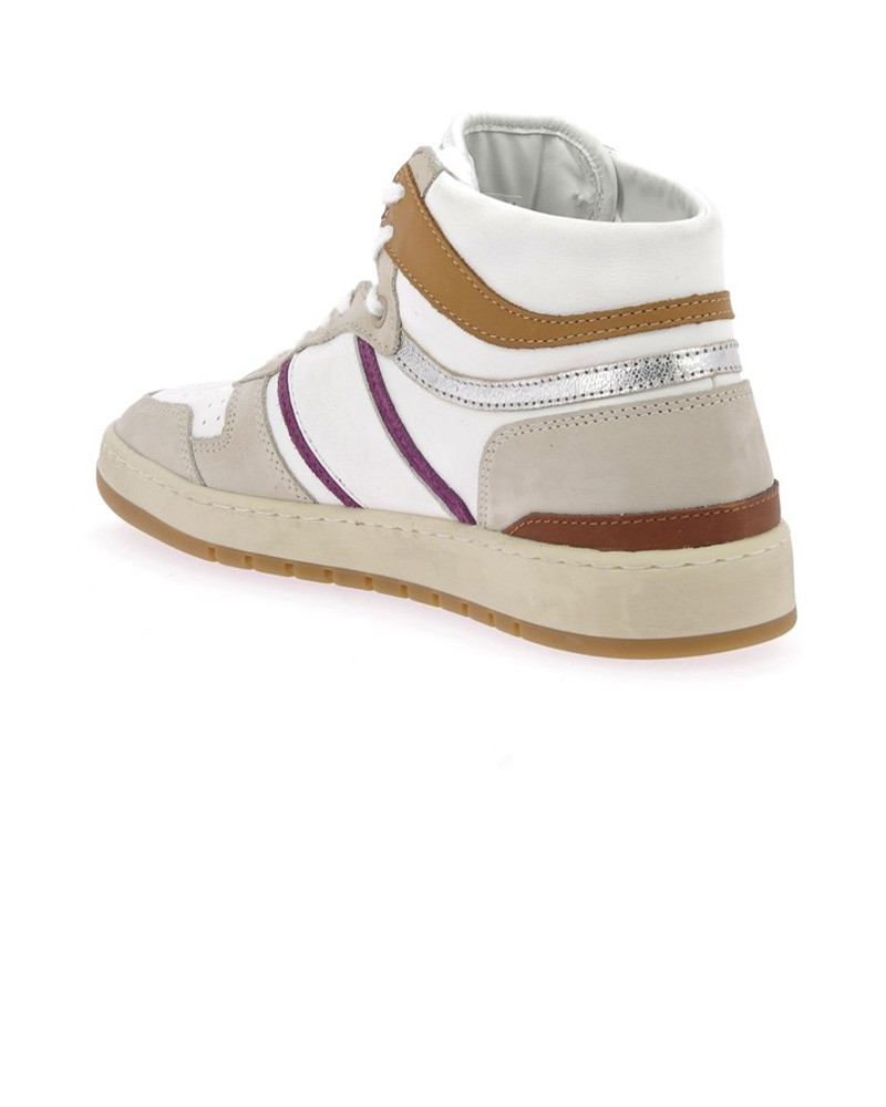 Baskets Femme Sport High Pop White-Beige W8B - D.A.T.E.