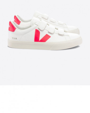 Sneakers femme Recife Logo Chromefree Leather Extra-White/Rose Fluo - Veja