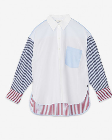 Chemisier en coton multicolore et rayures - Ottod'Ame