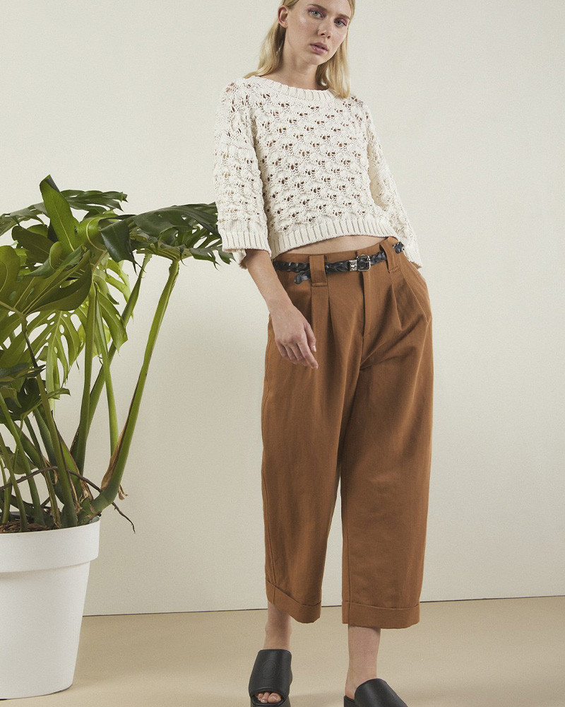 Pantalon pinces Chino en lin m lang Ottod Ame