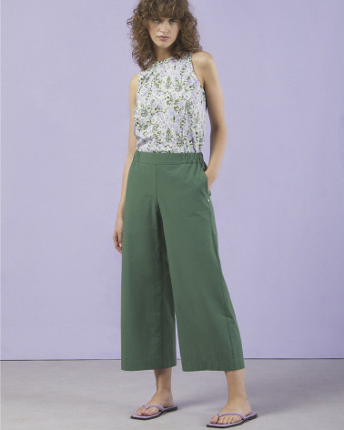 Pantalon Cropped en popeline de coton - Ottod'Ame