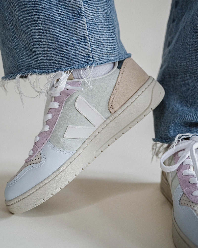 Sneakers femme V-10 Suède Jade White Multico - Veja