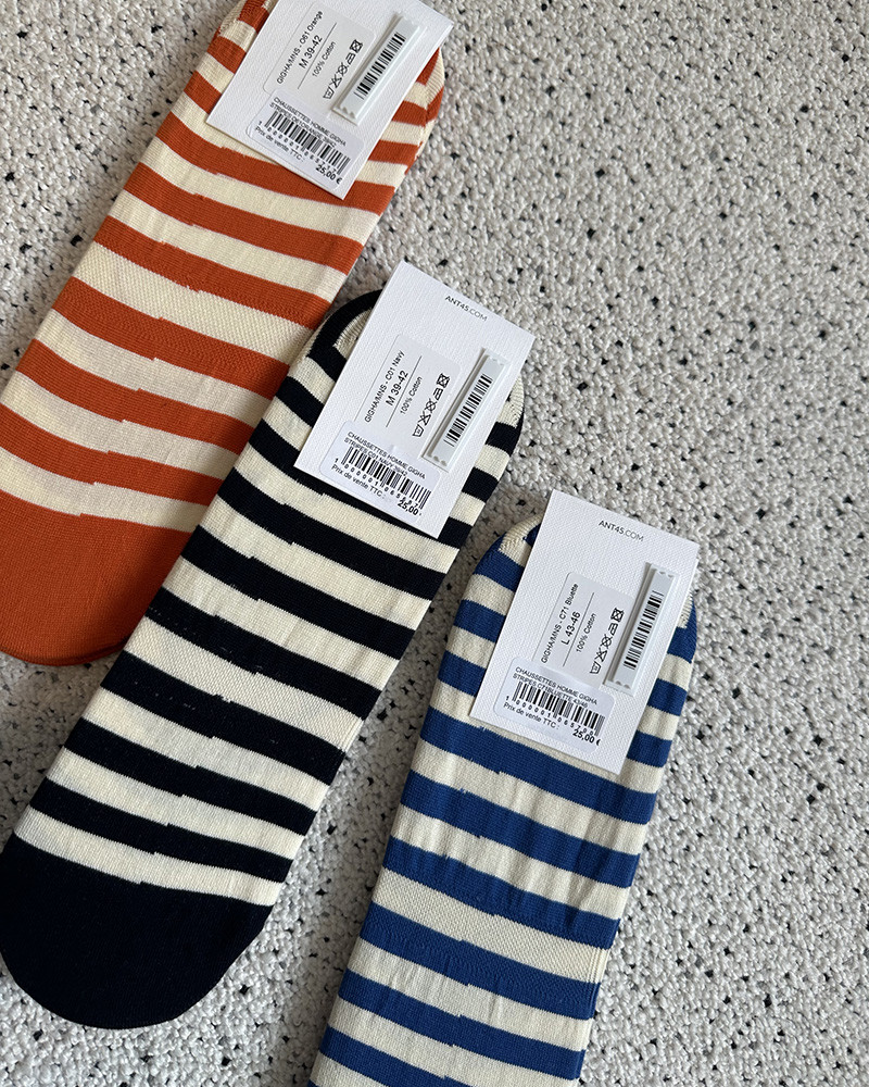Chaussettes fantÃ´mes homme en coton Gigha Stripes - ANT45