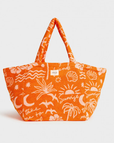 Grand tote bag en coton éponge Ibiza - Wouf