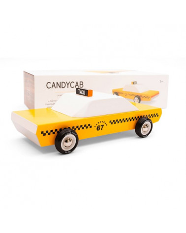 Voiture en bois Yellow Taxi Grand Modèle - Candylab