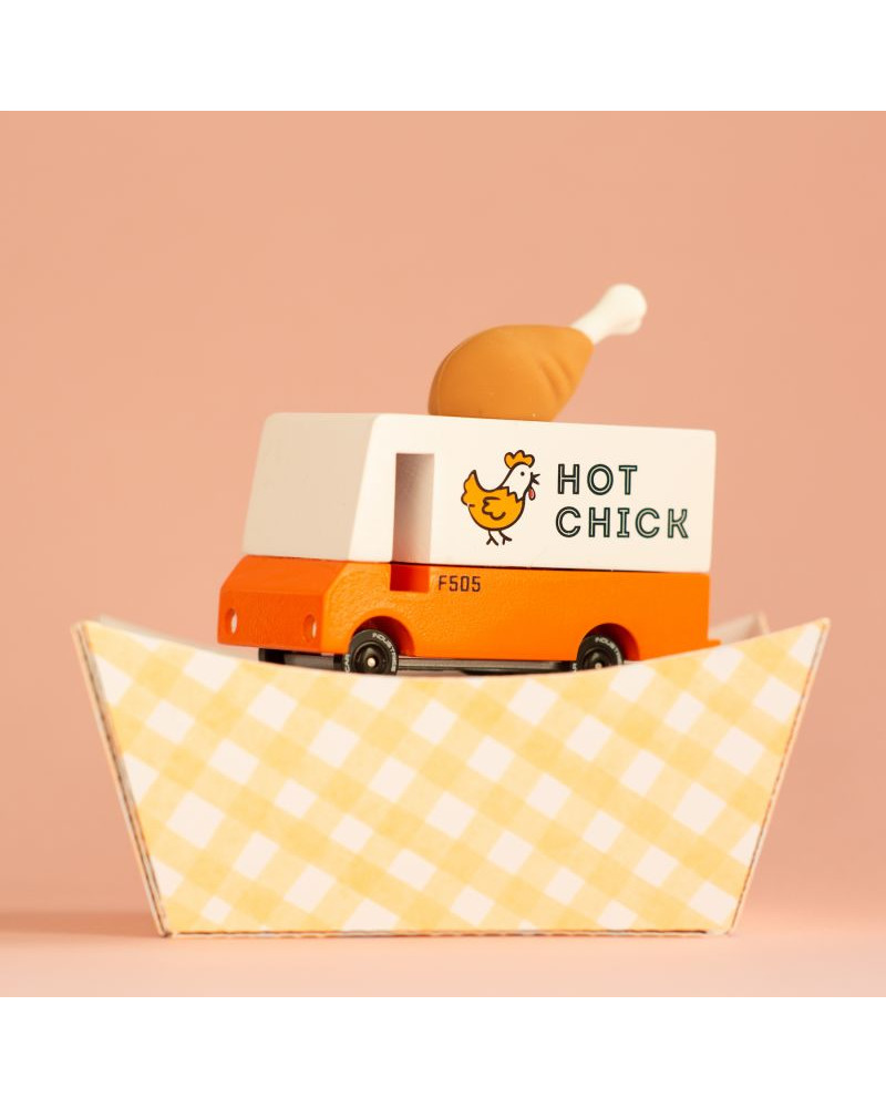 Véhicule en bois Hot Chick Van Bright Orange - Candylab
