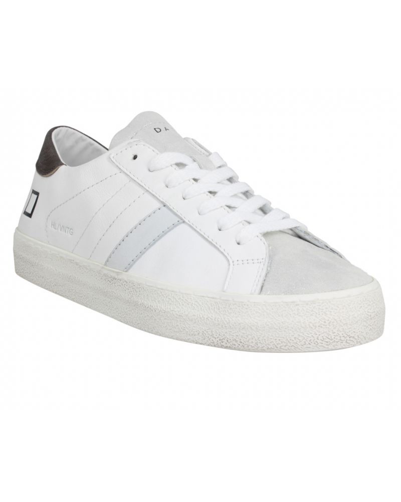 Sneakers femme Hill Low Calf White-Platinum - D.A.T.E.