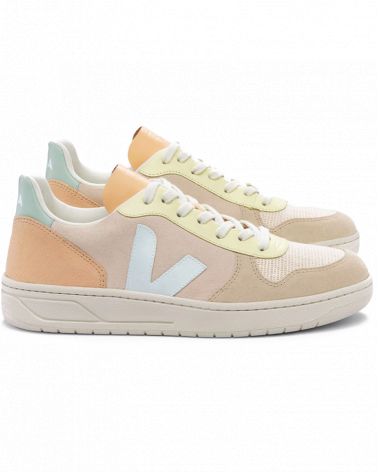 Sneakers femme V-10 Suède Sable Menthol Multico - Veja