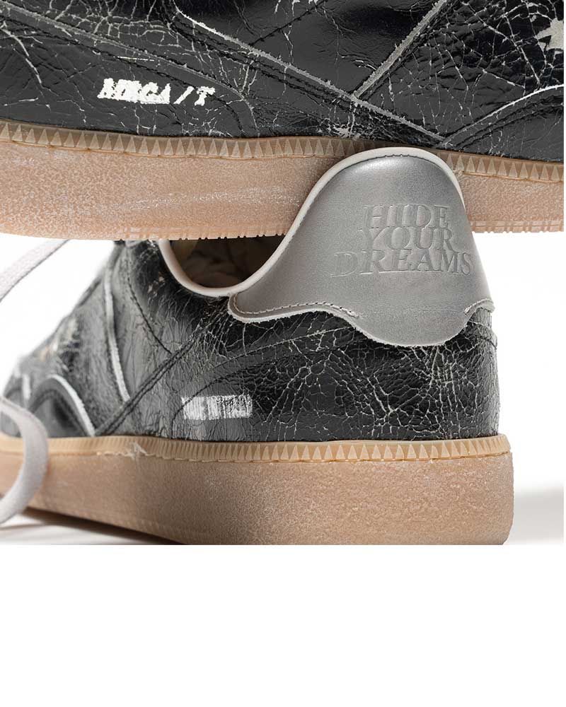 Sneakers Femmes Mega T Crinkled Black-Silver - Hidnander