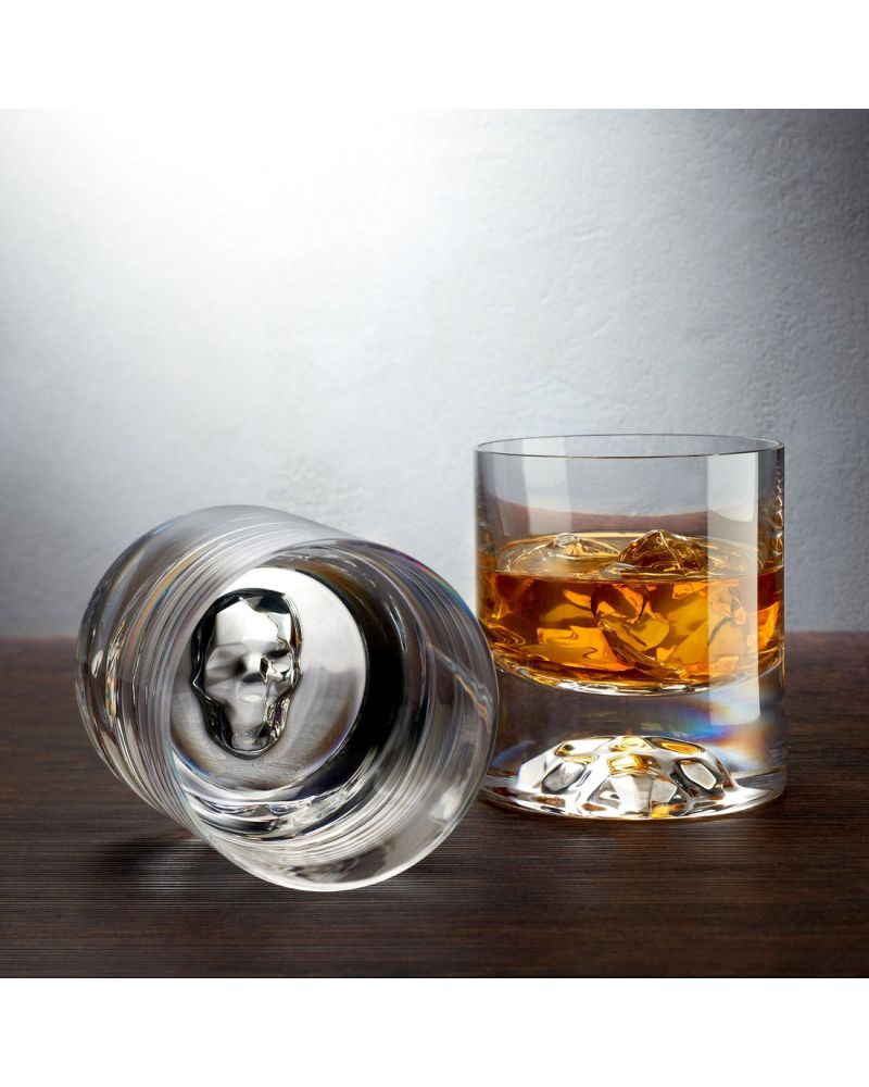 Lot de deux verres à whisky Shade avec une tête de mort - Nude Glass