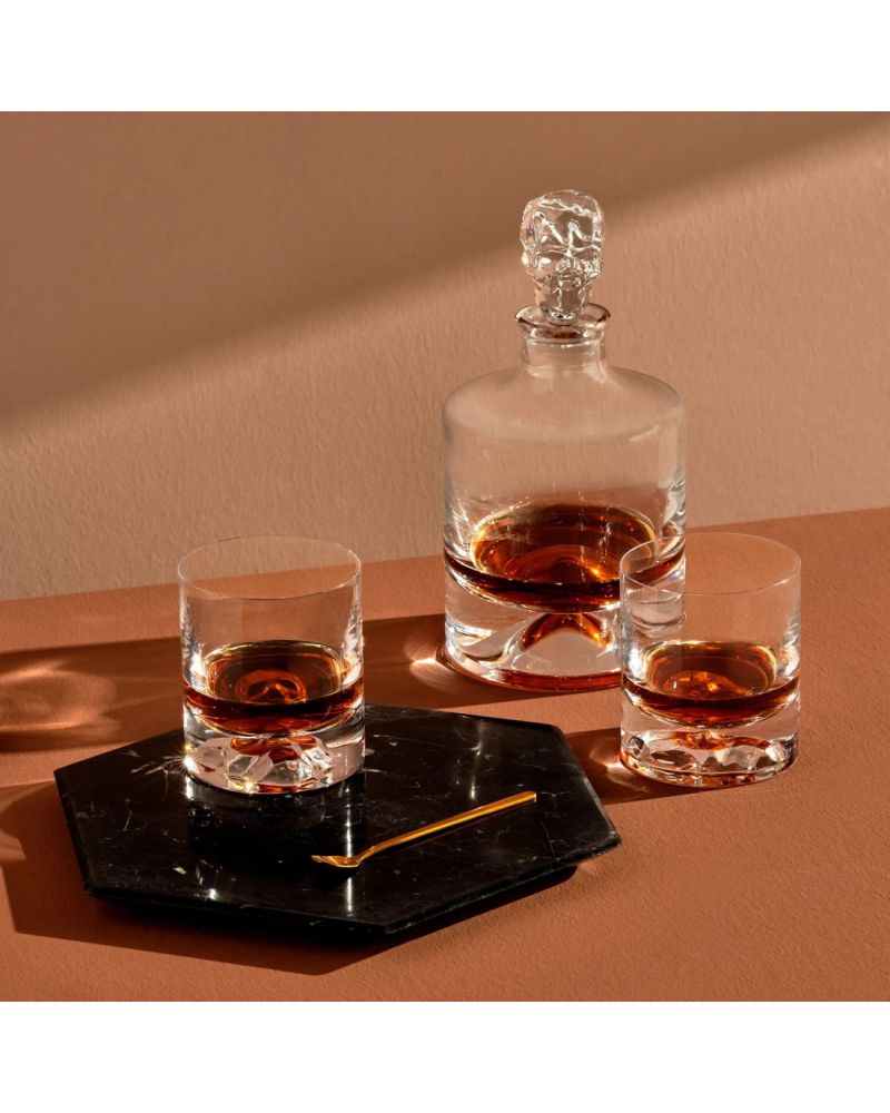 Lot de deux verres à whisky Shade avec une tête de mort - Nude Glass