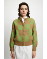 Cardigan en mohair tricoté à carreaux Ellen - Rita Row