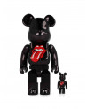 Sculpture Bearbrick The Rolling Stones Lips & Tongue Black Chrome 400% + 100% - MediCom Toy