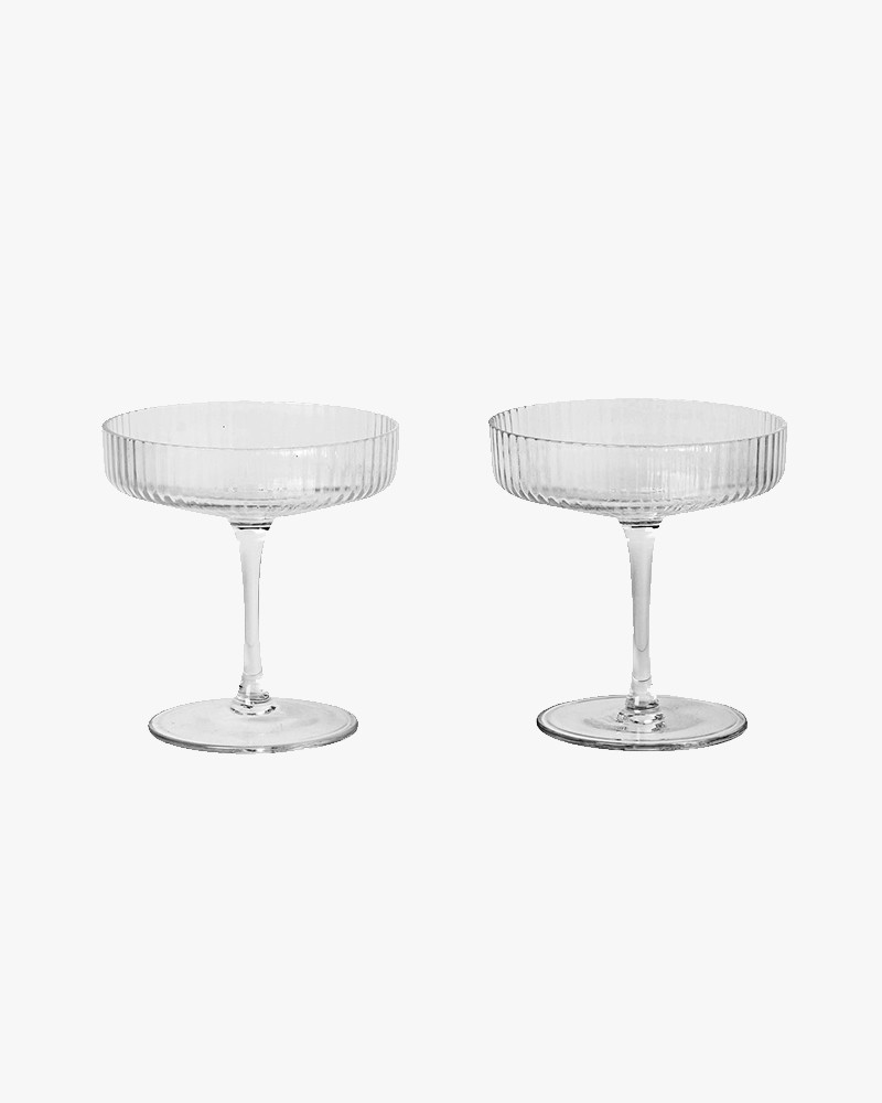 Ripple coupes à Champagne Set of 2 - Ferm Living Ripple coupes à Champagne Set of 2 - Ferm Living