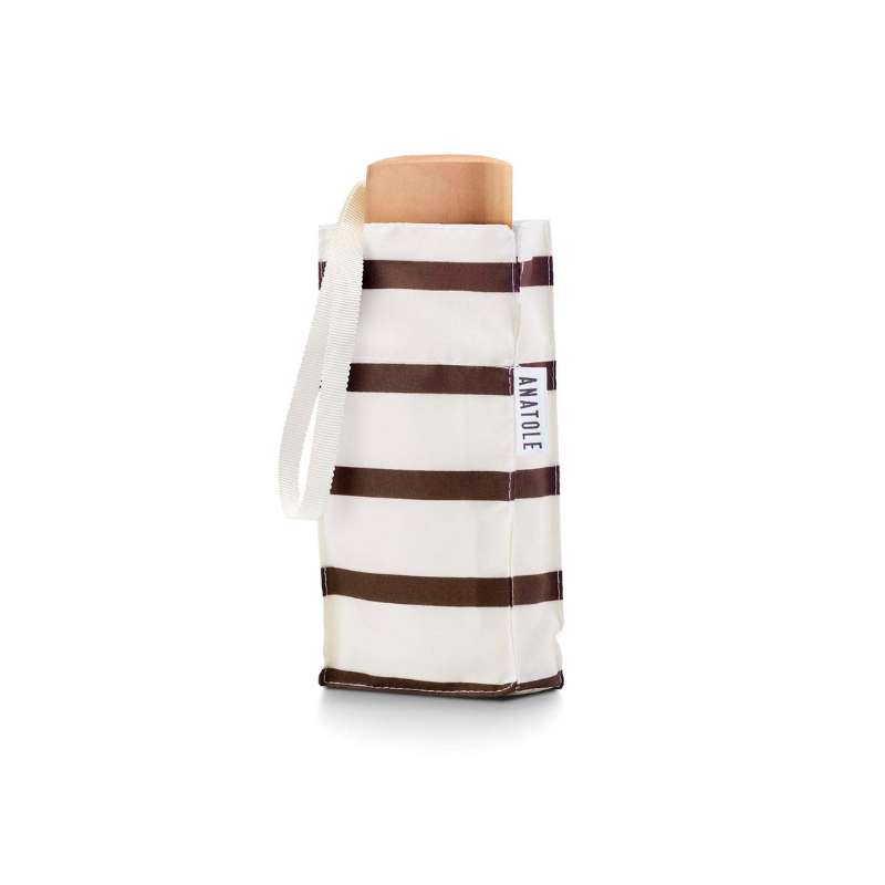 Mini parapluie Anatole rayé caramel « marinière » – Micro & Solide – LAZARE