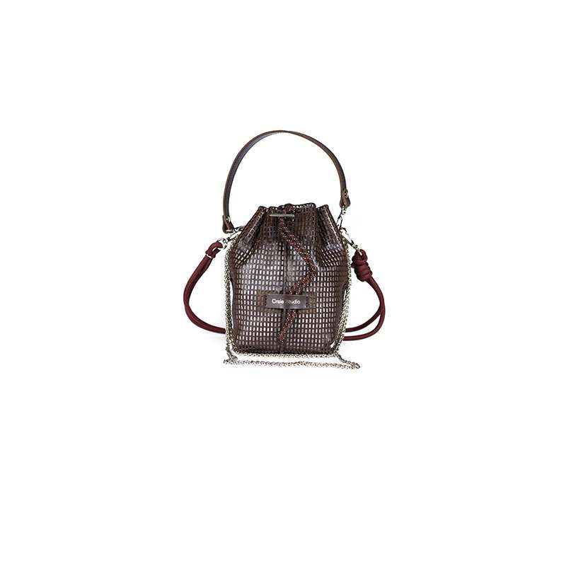 Sac seau en cuir de vachette Bibi - Craie