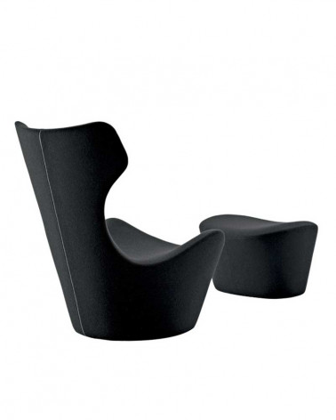 Fauteuil lounge Grande Papilio avec pouf - B&B Italia