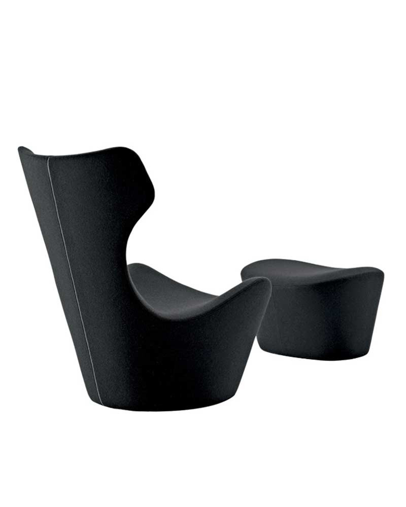 Fauteuil lounge Grande Papilio avec pouf - B&B Italia