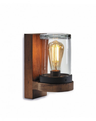 Lampe murale Cloche en teck et verre - Royal Botania