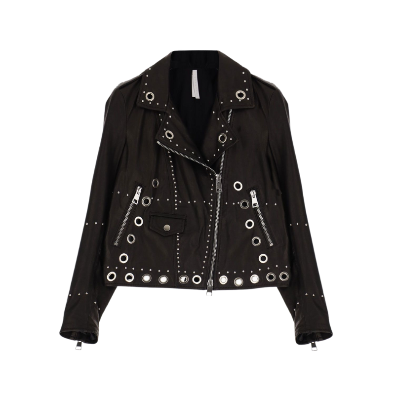 Veste en cuir a clou femme discount